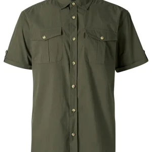 Pinewood Hemd Kurzarm Safari, Moss Green Highlight
